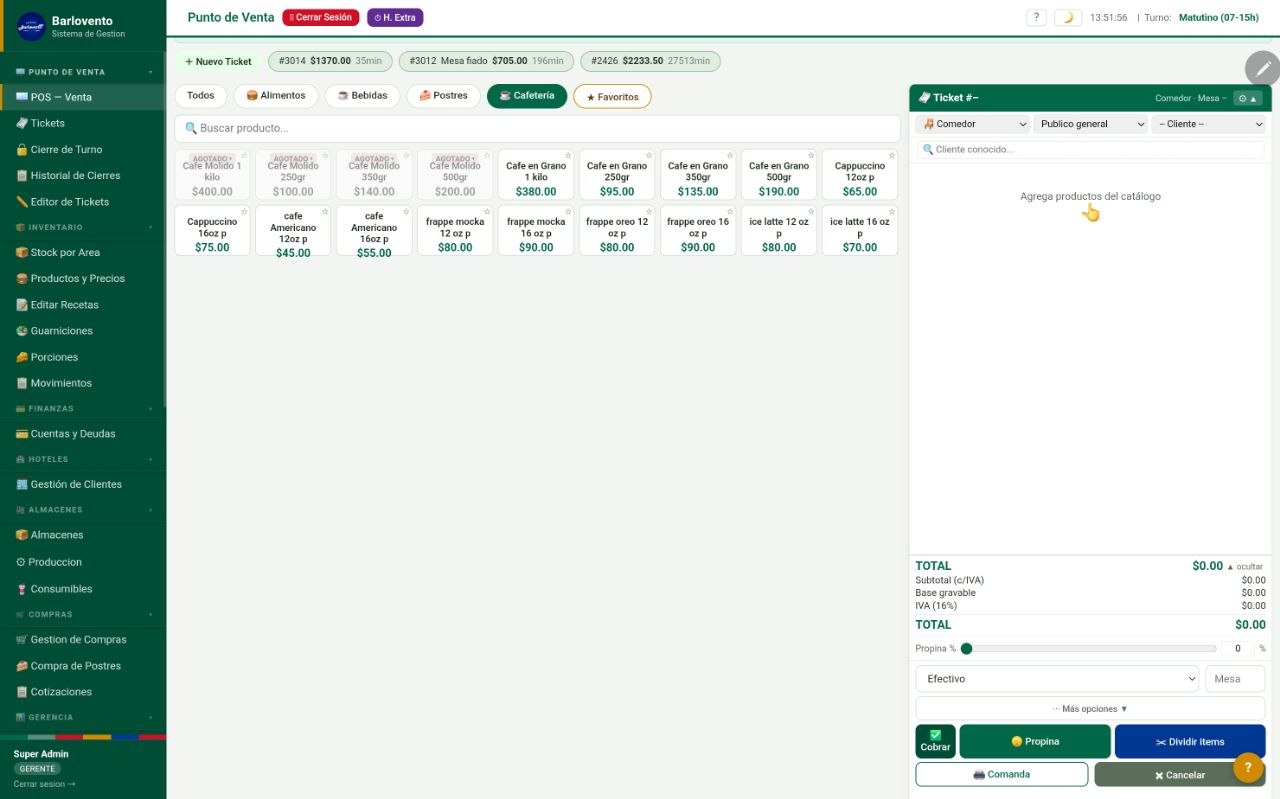 Barlovento — Sistema de Gestión para Restaurante — captura 2