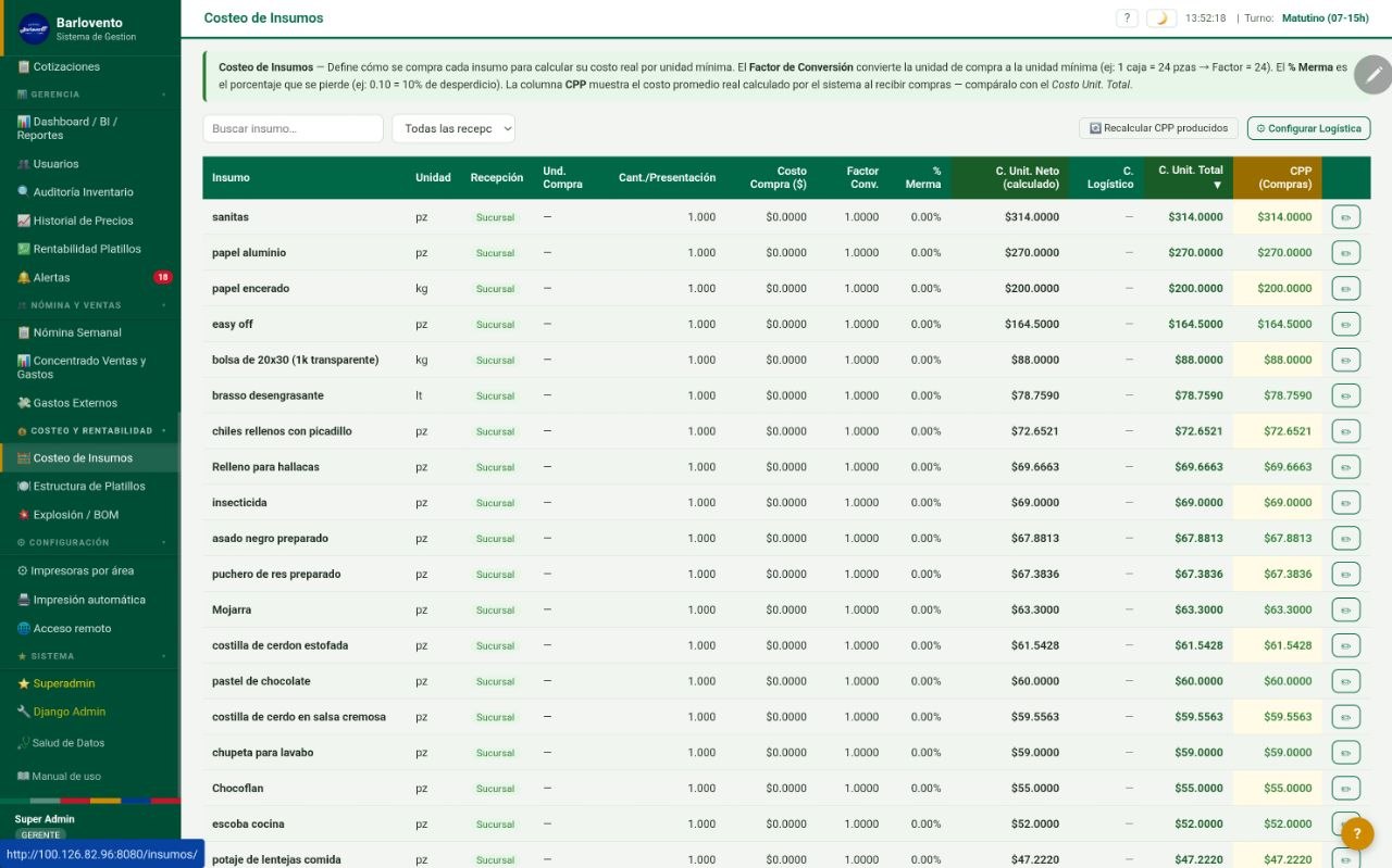 Barlovento — Sistema de Gestión para Restaurante — captura 3